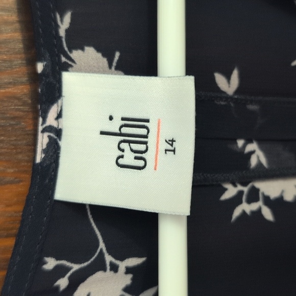 Cabi Size 14 Dream Dress Navy Floral Sheer With Slip - Picture 2 of 12